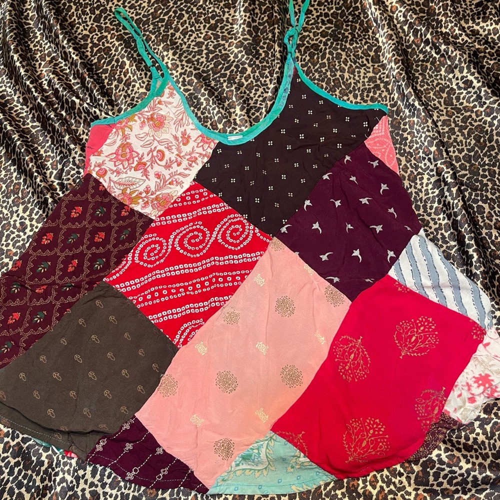 India Boutique Colorful Patchwork Tank Top
